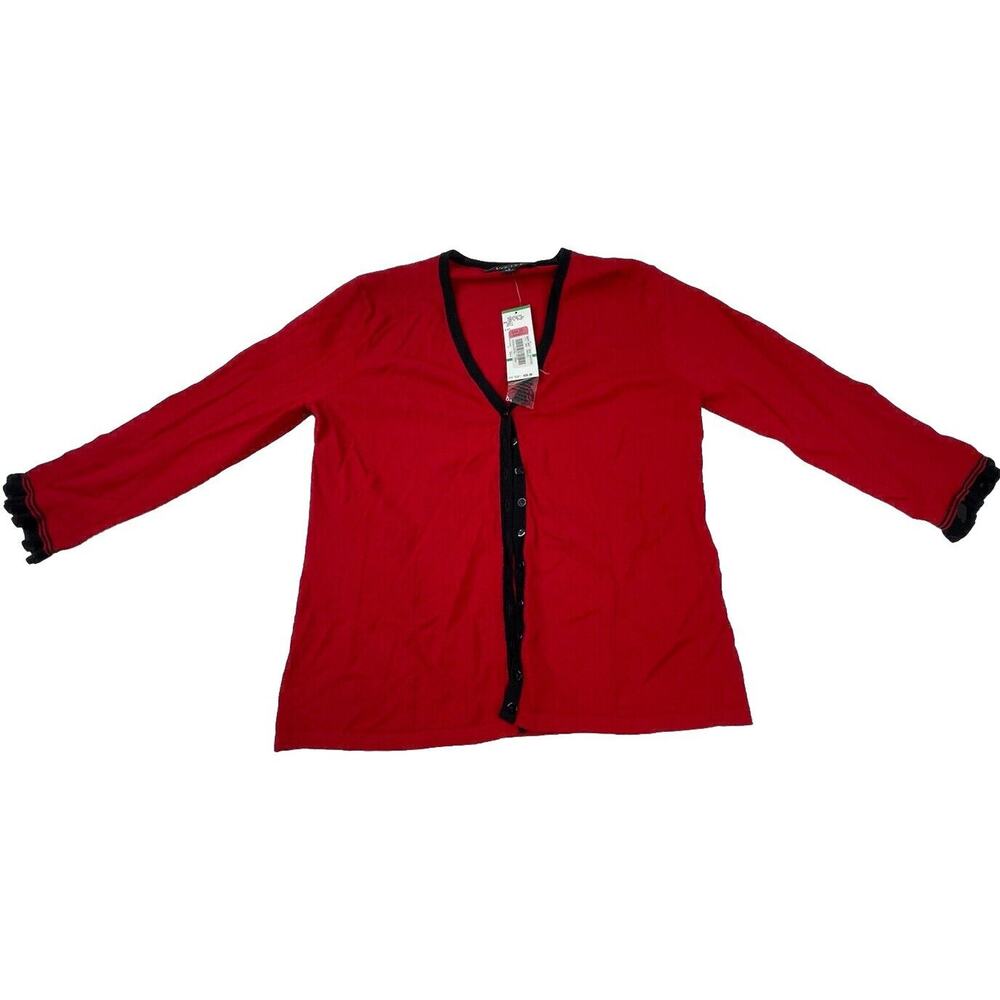 NWT Woman KASPER Open Front CARDIGAN SWEATER Size LARGE L7